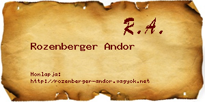 Rozenberger Andor névjegykártya